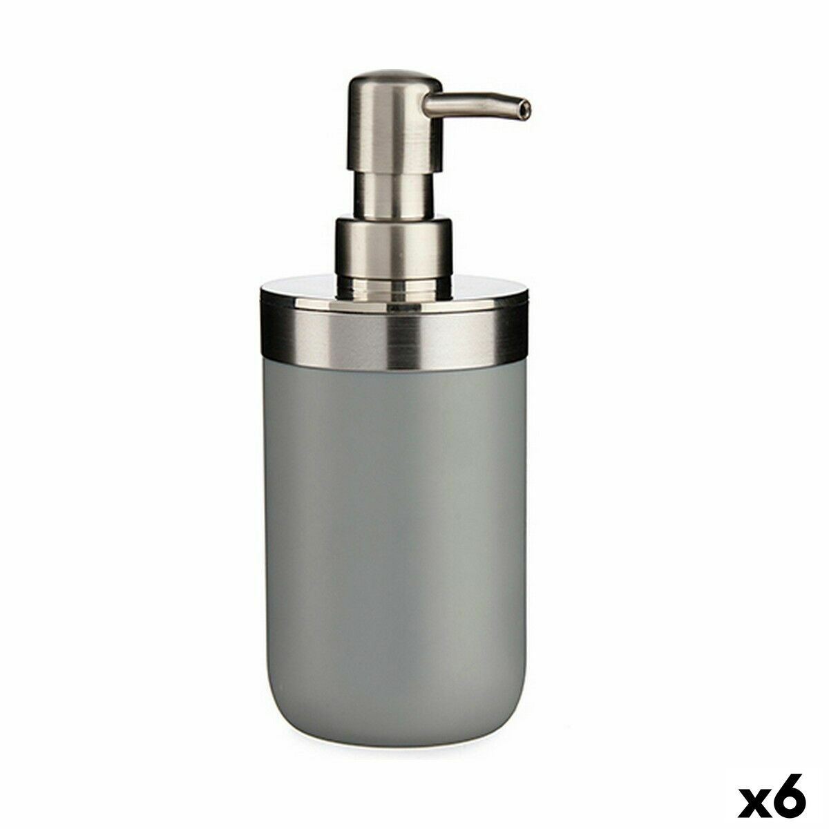 Dispensador de Jabón Berilo Gris Plástico 350 ml 8 x 17 x 9 cm (6 Unidades)