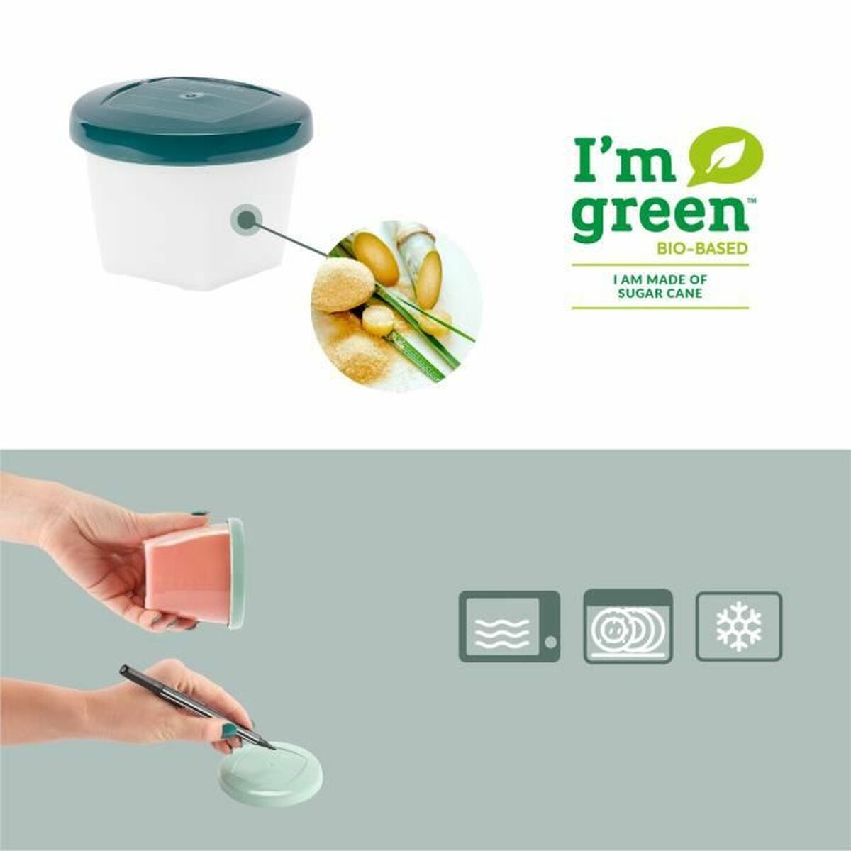 Set de Fiambreras Babymoov A004318 Blanco Multicolor 250 ml (6 Unidades)