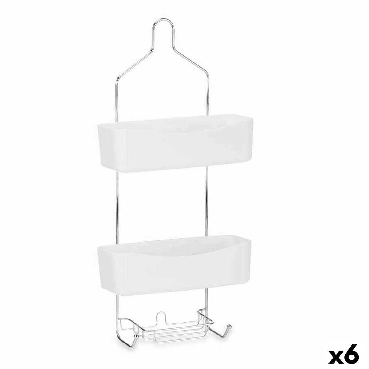 Estantería de Baño Berilo Blanco Metal Plástico 28 x 60 x 14 cm (6 Unidades)
