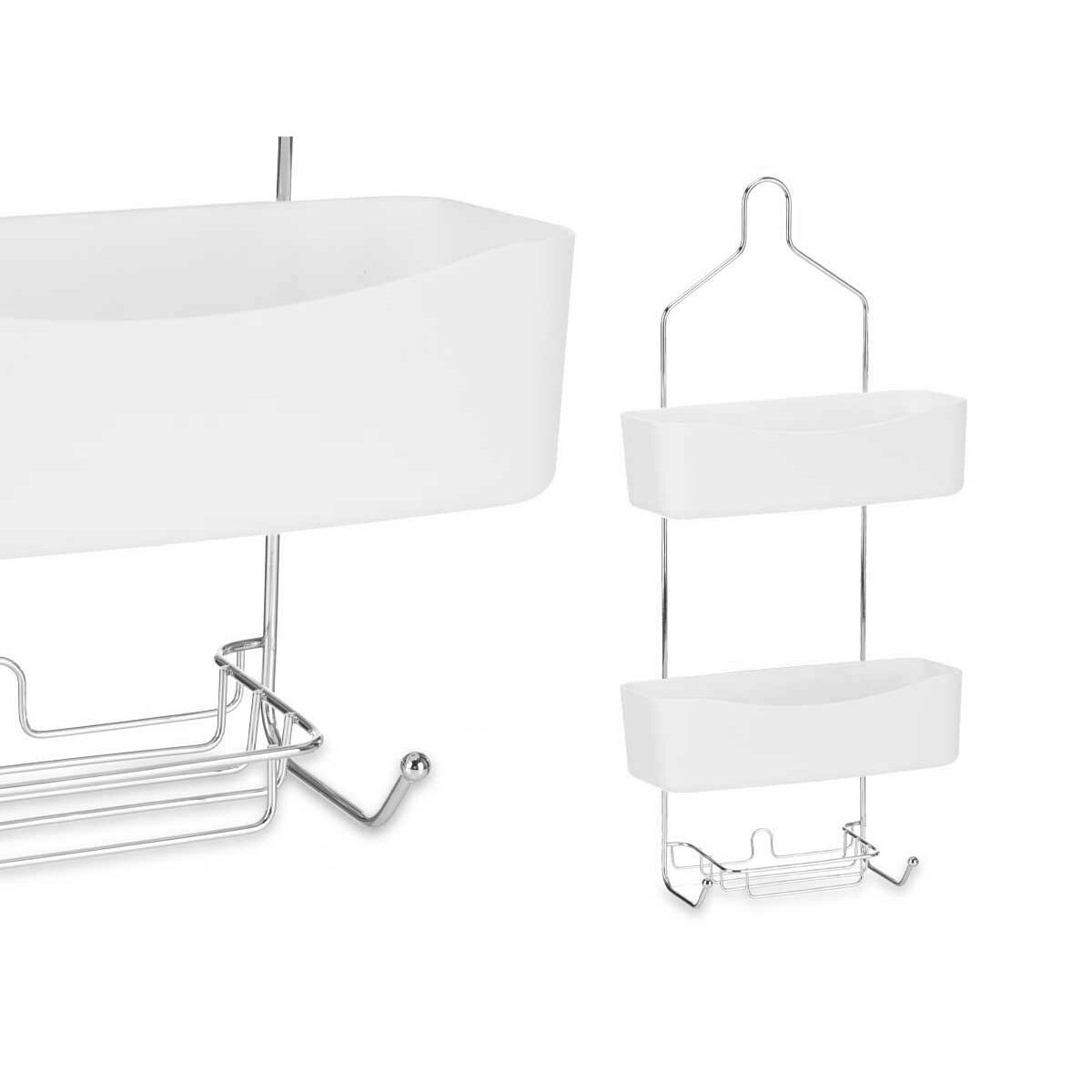 Estantería de Baño Berilo Blanco Metal Plástico 28 x 60 x 14 cm (6 Unidades)