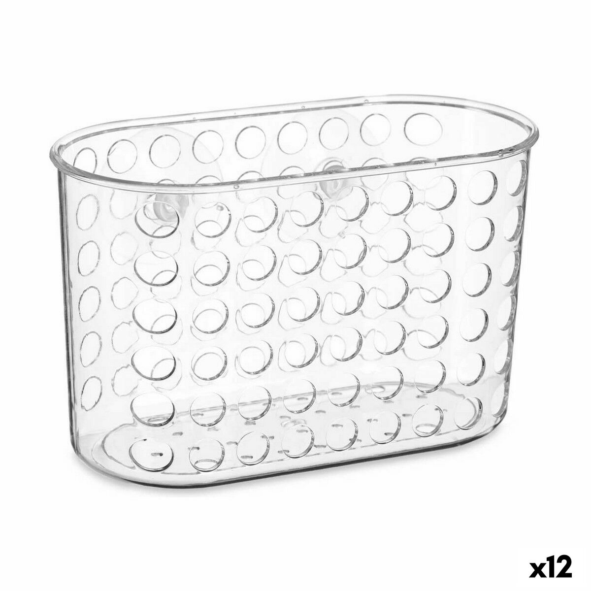 Soporte Organizador para Bañera Berilo Transparente PVC Plástico 19,3 x 12 x 9 cm (12 Unidades)