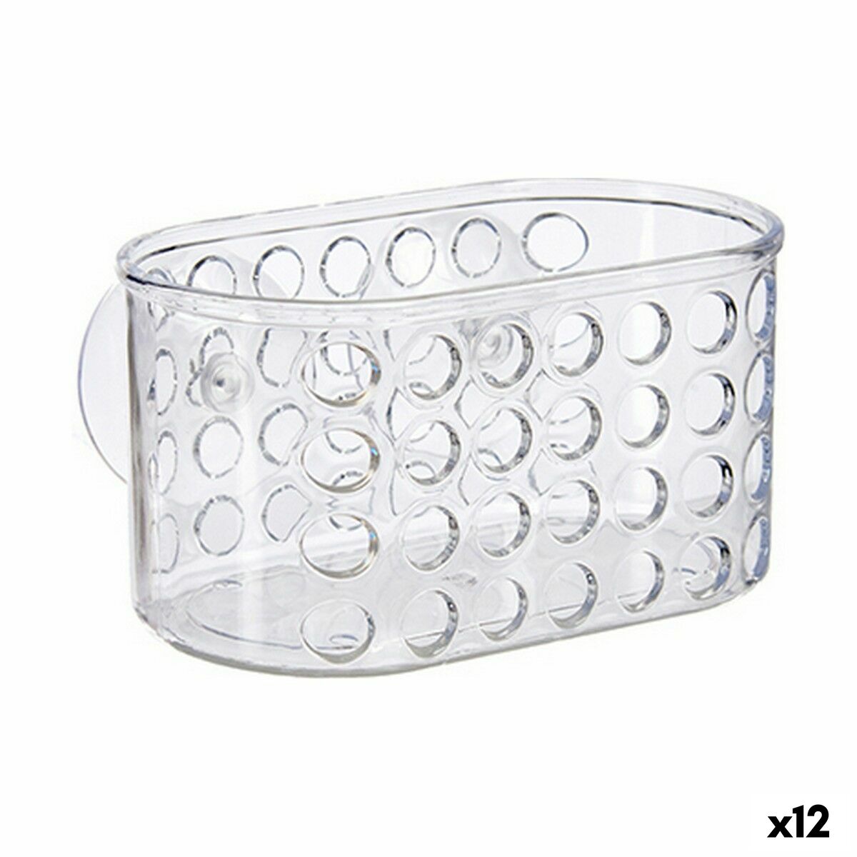 Soporte Organizador para Bañera Berilo Transparente PVC Poliestireno 15,8 x 8,5 x 8 cm (12 Unidades)