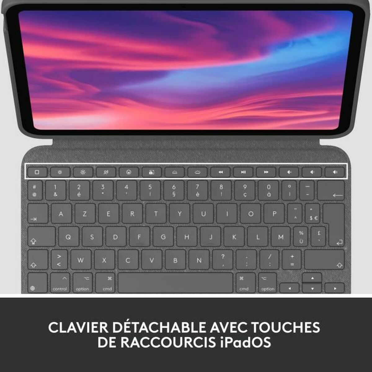 Teclado Bluetooth con Soporte para Tablet Logitech Combo Touch Gris Francés AZERTY