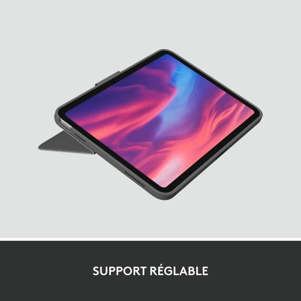 Teclado Bluetooth con Soporte para Tablet Logitech Combo Touch Gris Francés AZERTY