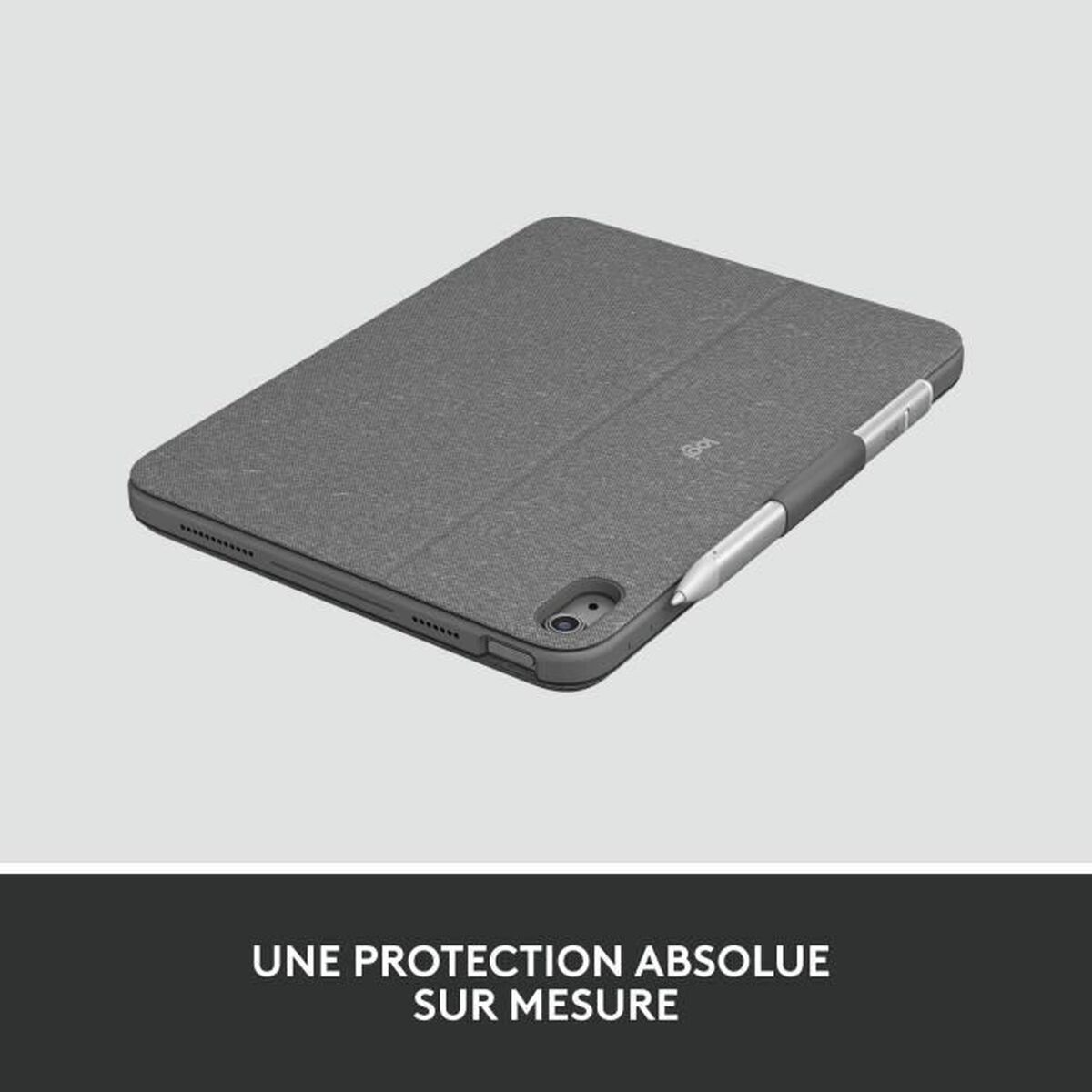 Teclado Bluetooth con Soporte para Tablet Logitech Combo Touch Gris Francés AZERTY