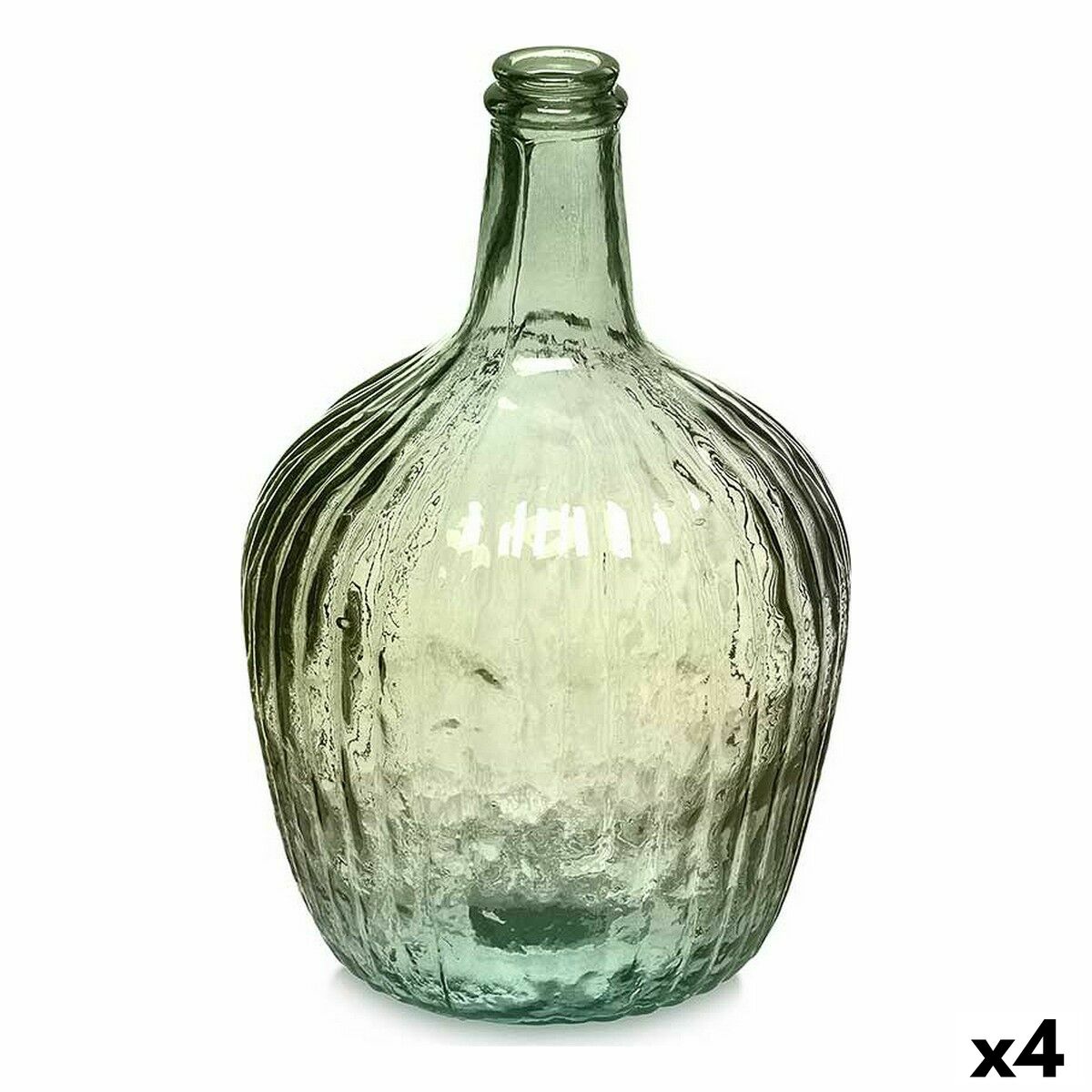 Botella decorativa Gift Decor Verde Rayas 4 L 17 x 29 x 17 cm Decoración (4 Unidades)