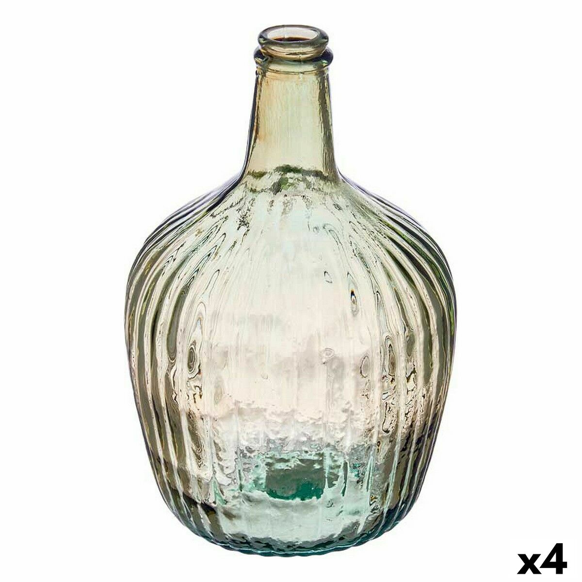 Botella decorativa Gift Decor Transparente Champagne Rayas 4 L 17 x 29 x 17 cm Decoración (4 Unidades)