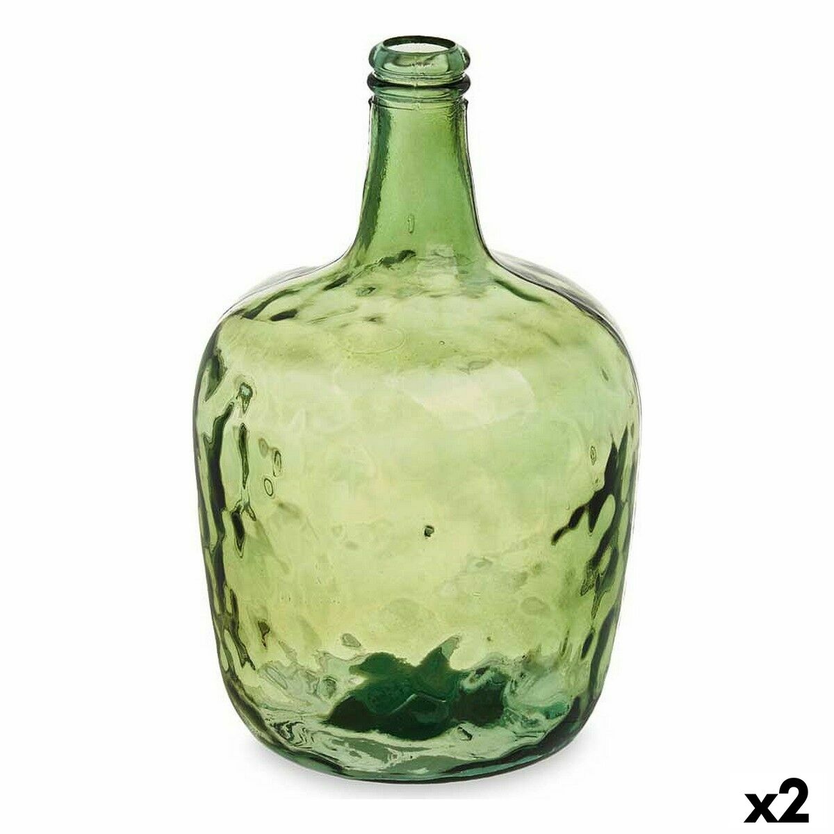 Botella decorativa Gift Decor Verde Liso 8 L 22 x 37,5 x 22 cm Decoración (2 Unidades)