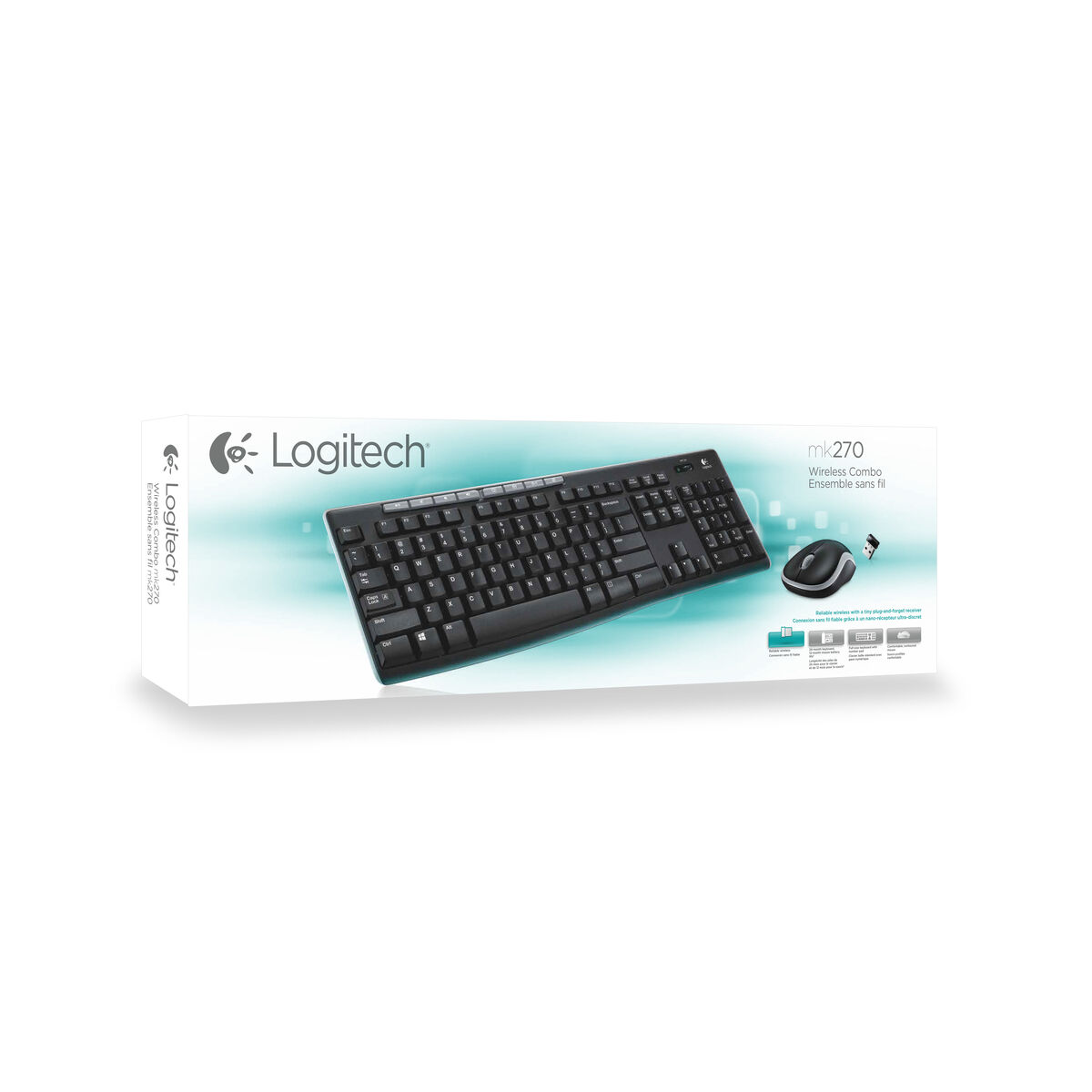 Teclado y Ratón Inalámbrico Logitech MK270 Azerty Francés