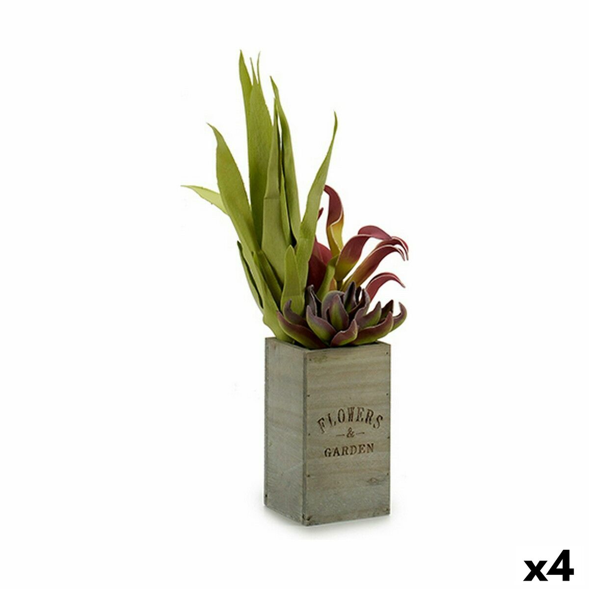 Planta Decorativa Ibergarden Flowers Garden 10 x 50 x 10 cm Marrón Verde (4 Unidades)