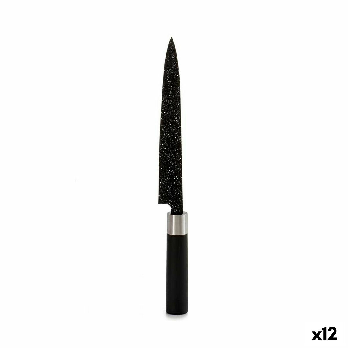Cuchillo de Cocina Kinvara Negro Plateado Acero Inoxidable Plástico 3,5 x 33,3 x 2,2 cm 33,5 x 2,2 x 3,5 cm Mármol (12 Unidades)
