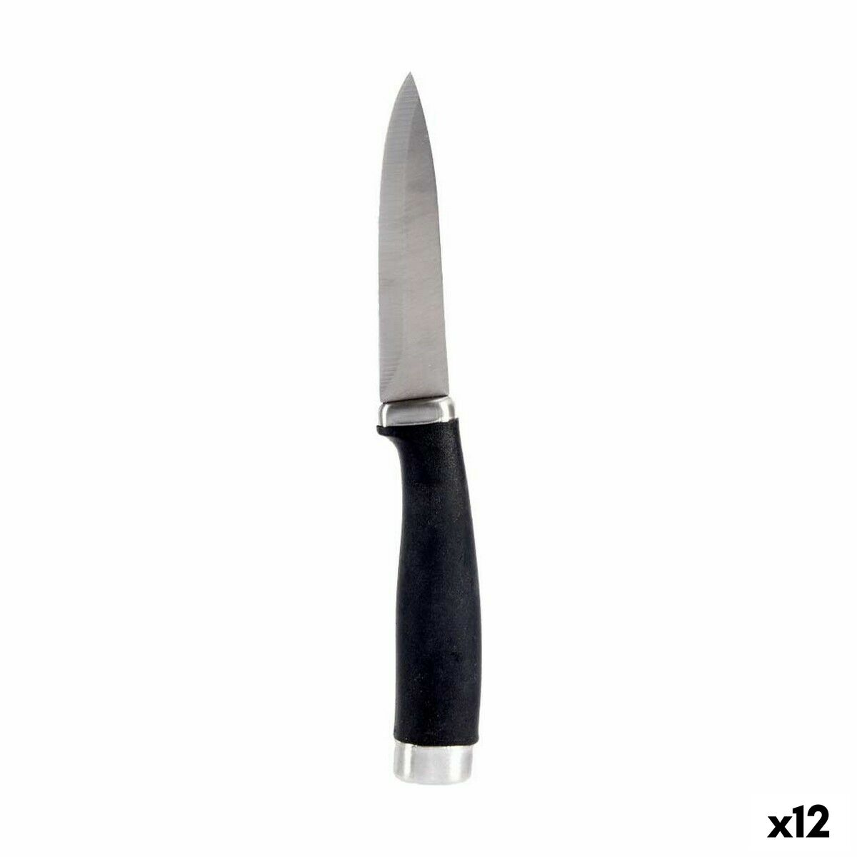 Cuchillo Pelador Kinvara Negro Plateado Acero Inoxidable Plástico 2,5 x 20 x 1,5 cm 20 x 1,5 x 2,5 cm (12 Unidades)