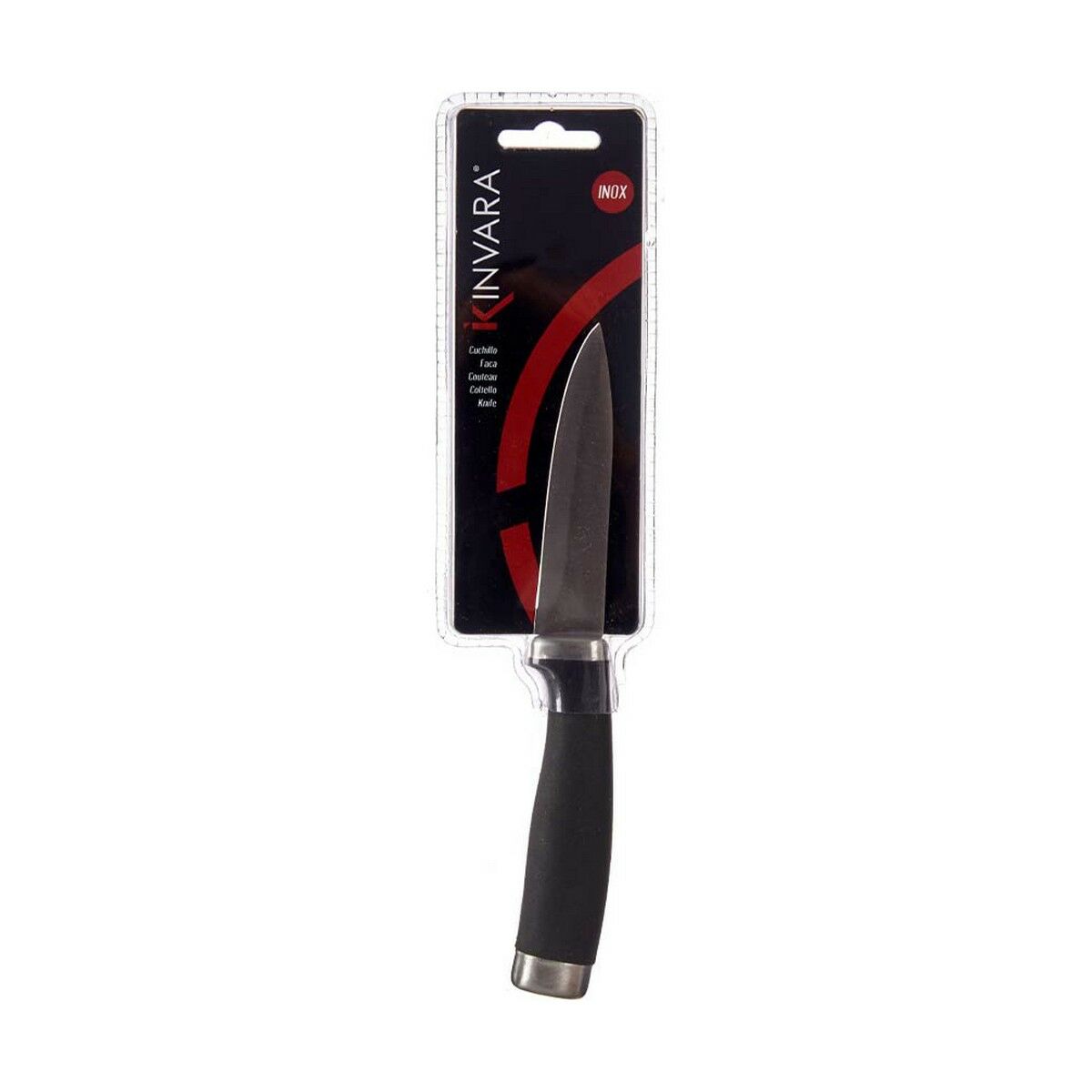 Cuchillo Pelador Kinvara Negro Plateado Acero Inoxidable Plástico 2,5 x 20 x 1,5 cm 20 x 1,5 x 2,5 cm (12 Unidades)