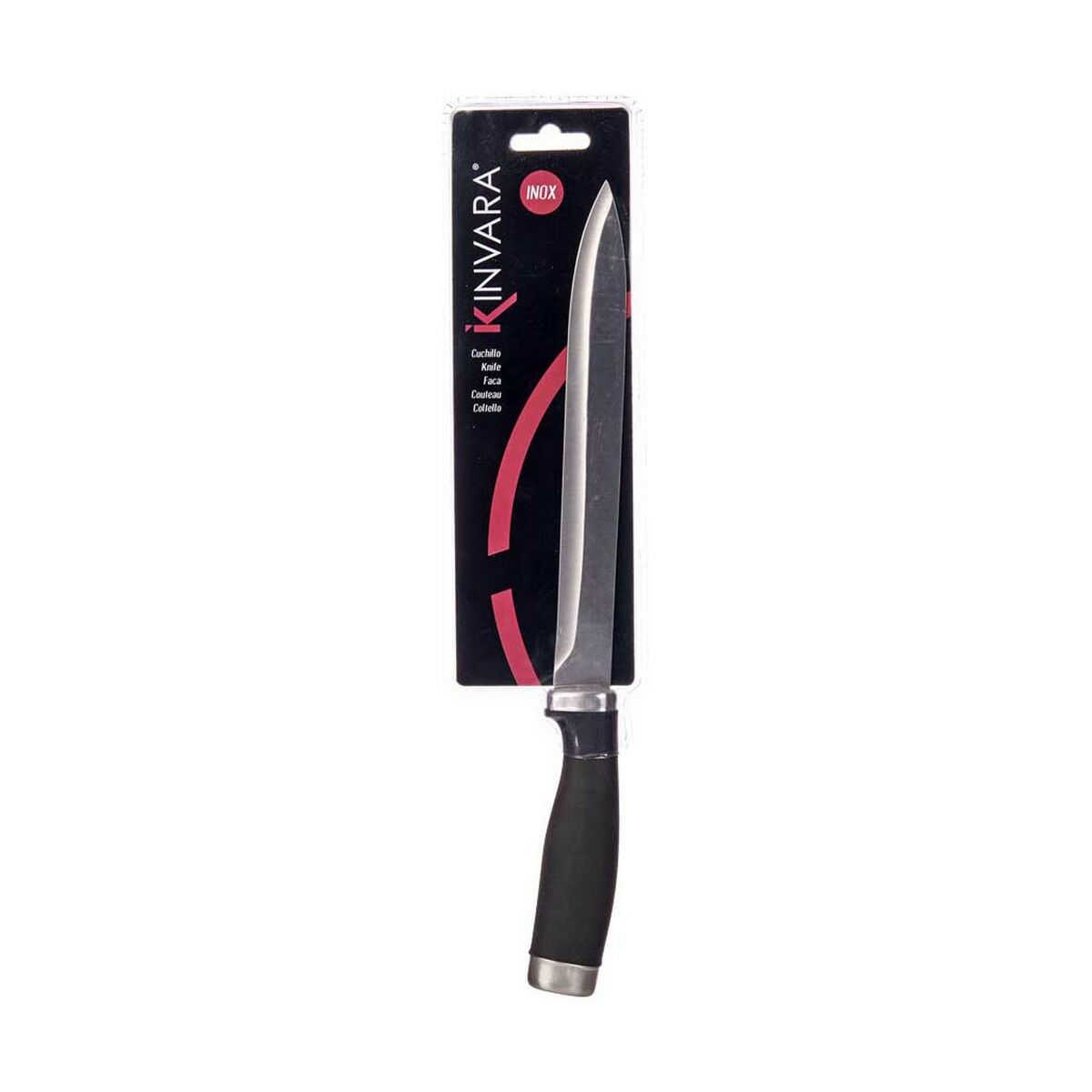 Cuchillo de Cocina Kinvara Negro Plateado Acero Inoxidable Plástico 3,5 x 33 x 2 cm 33 x 2 x 3,5 cm (12 Unidades)