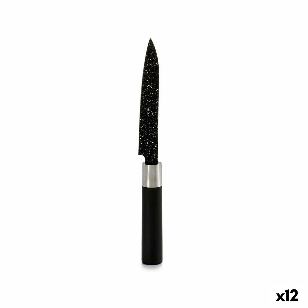 Cuchillo de Cocina Kinvara Negro Acero Inoxidable Plástico 2,5 x 24 x 2,5 cm Mármol (12 Unidades)