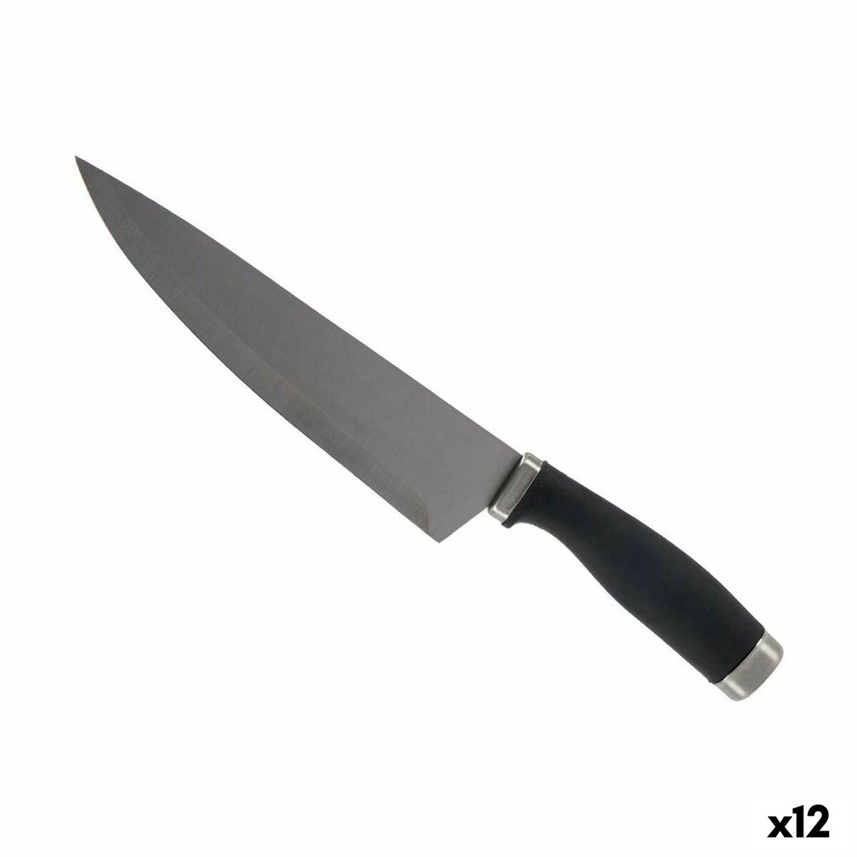 Cuchillo de Cocina Kinvara Negro Plateado Acero Inoxidable Plástico 5 x 2 x 33 cm 5 x 33 x 2,5 cm (12 Unidades)
