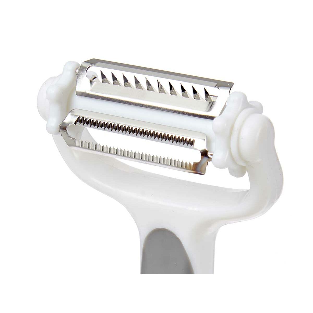 Pelador Kinvara Blanco Gris Acero Inoxidable Polipropileno TPR 12 x 3 x 22 cm 3 en 1 (12 Unidades)