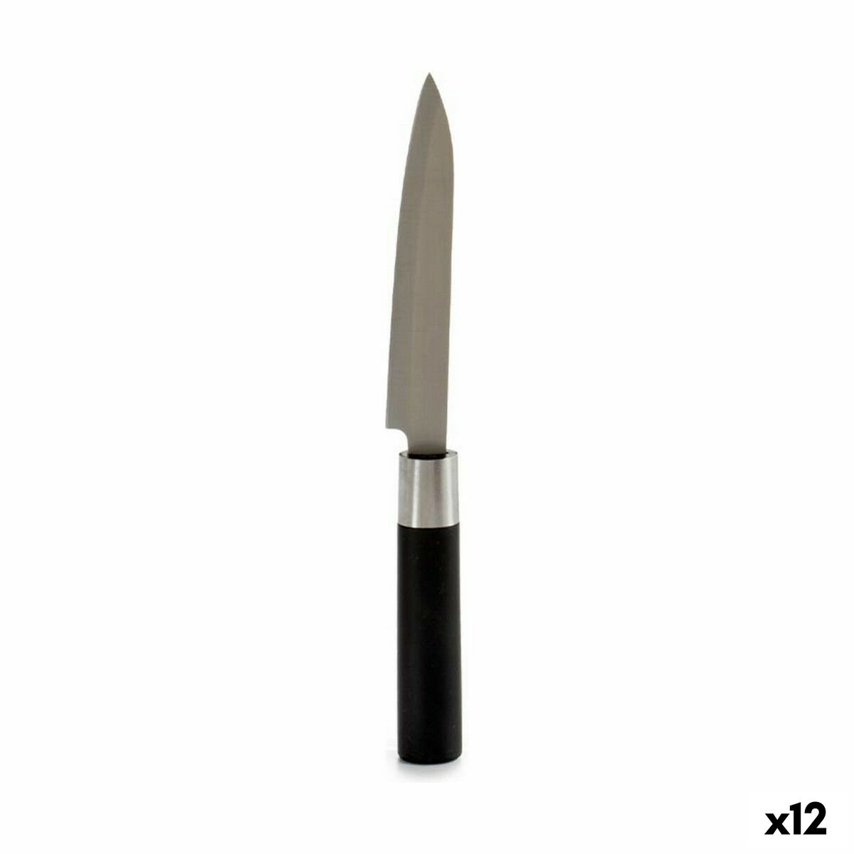 Cuchillo de Cocina Kinvara Negro Plateado Acero Inoxidable Plástico 2,7 x 24,3 x 1,8 cm (12 Unidades)