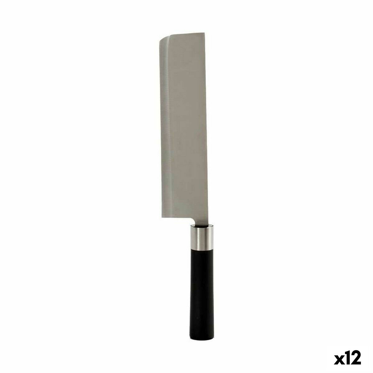 Macheta de Cocina Kinvara Negro Plateado Acero Inoxidable Plástico 5,6 x 2,5 x 33 cm 33 x 2,5 x 5,6 cm (12 Unidades)
