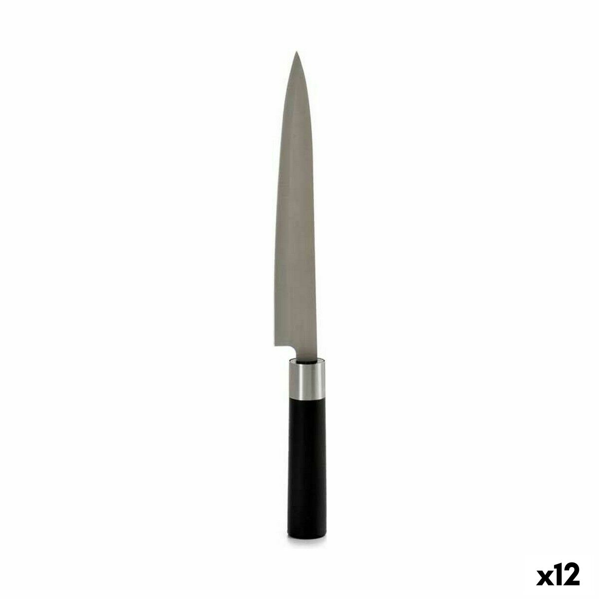 Cuchillo de Cocina Kinvara Negro Plateado Acero Inoxidable Plástico 3,5 x 33,5 x 2,2 cm (12 Unidades)