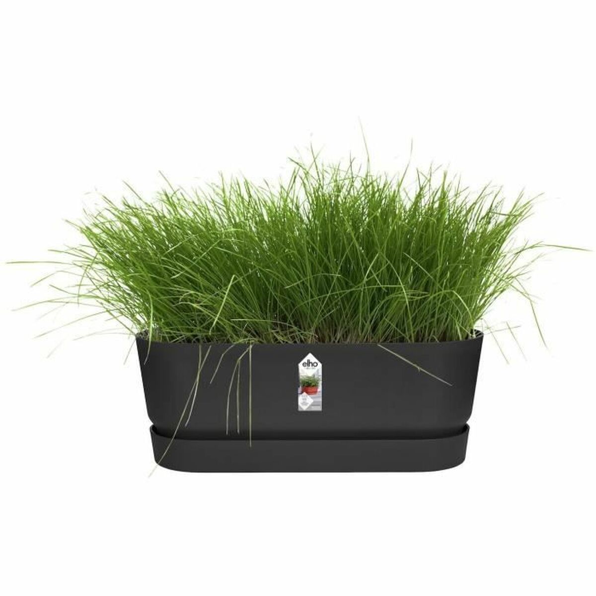 Jardinera Elho   Negro 50 cm Plástico Ovalada