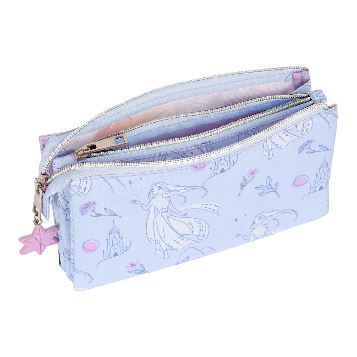 Portatodo Triple Frozen Believe Lila 22 x 12 x 3 cm