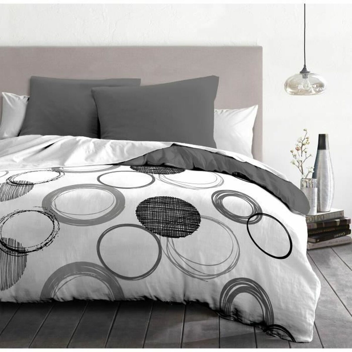 Juego de funda nórdica HOME LINGE PASSION Audace Gris Gris claro 240 x 260 cm