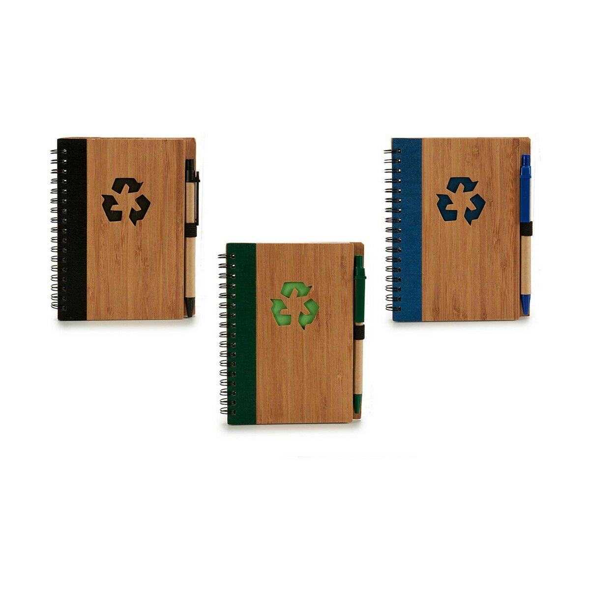 Libreta de Anillas con Bolígrafo Pincello 1 x 16 x 12 cm Bambú (12 Unidades)