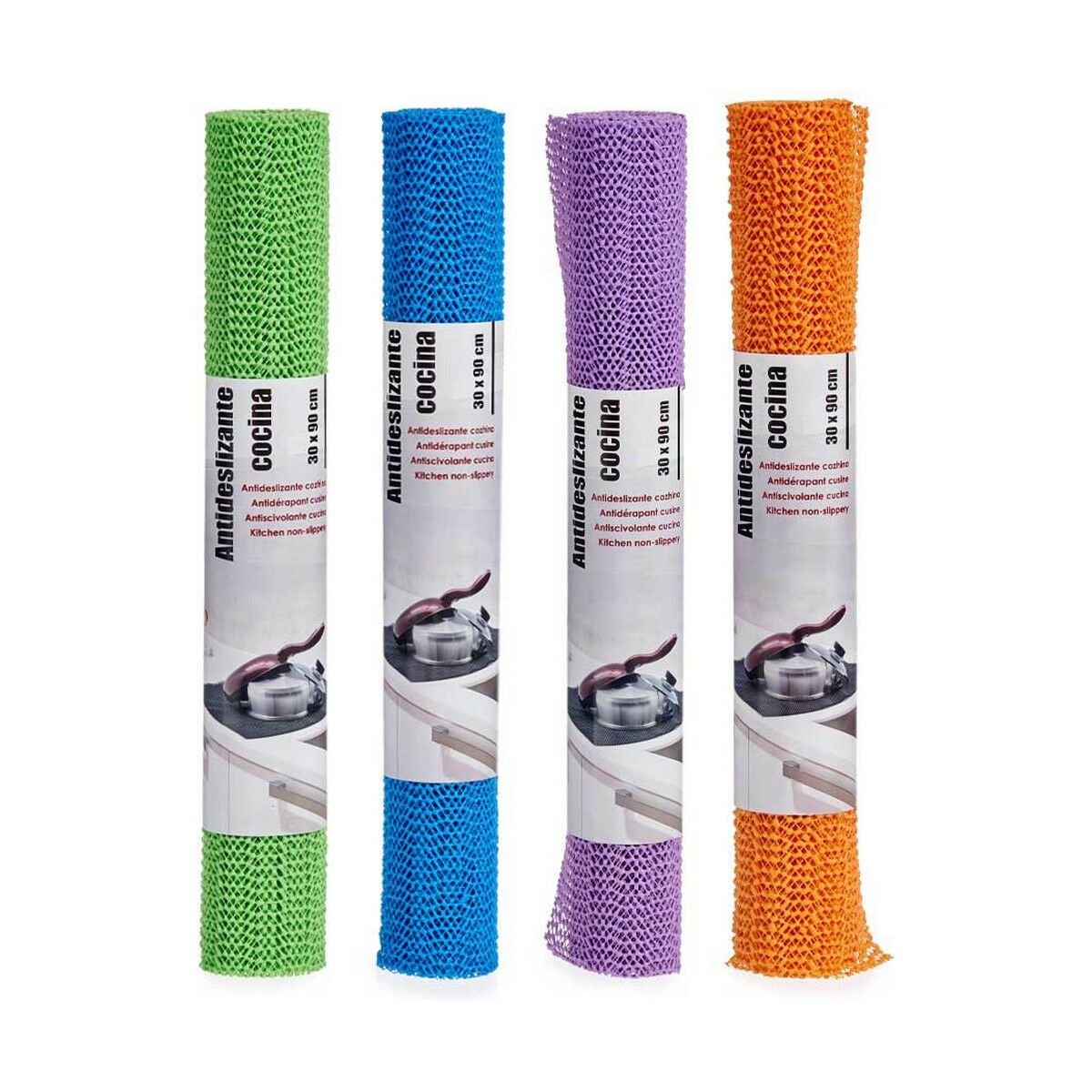 Antideslizante Kinvara Azul Verde Naranja Goma 30 x 90 cm