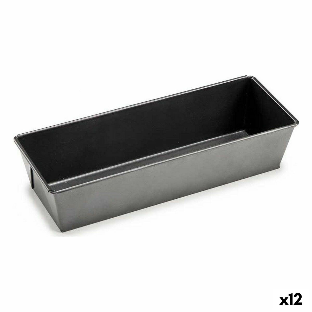 Molde Rectangular Kinvara Gris oscuro Metal Acero al carbono 11,5 x 7,7 x 31 cm (12 Unidades)