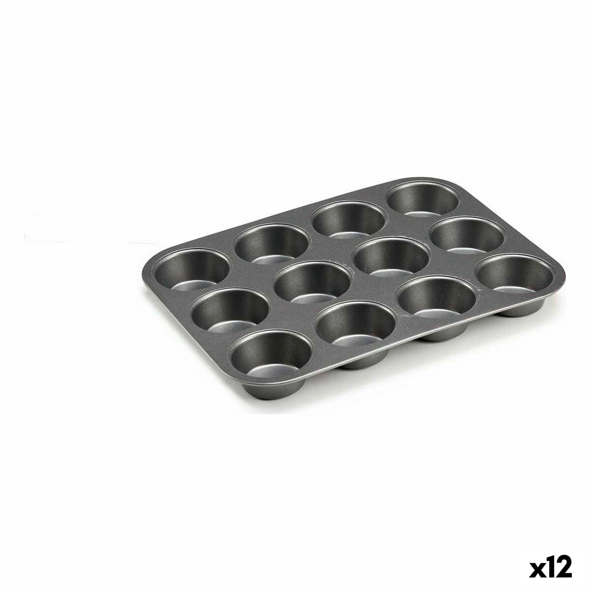 Molde para Repostería Kinvara Gris oscuro Metal Acero al carbono 20 x 2 x 26 cm 26 x 2 x 20 cm (12 Unidades)