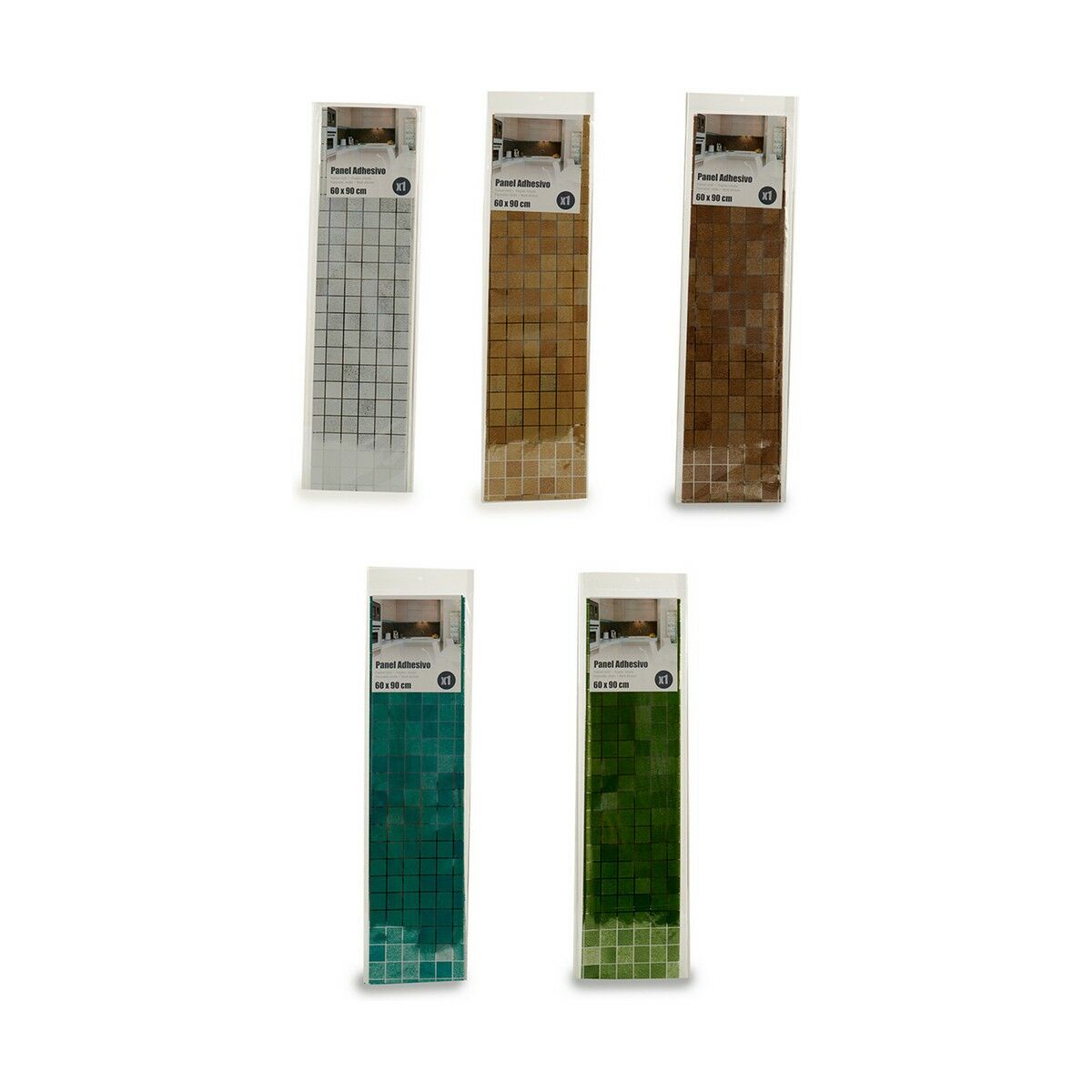 Papel adhesivo 60 x 90 x 1 cm Cuadrados (12 Unidades)