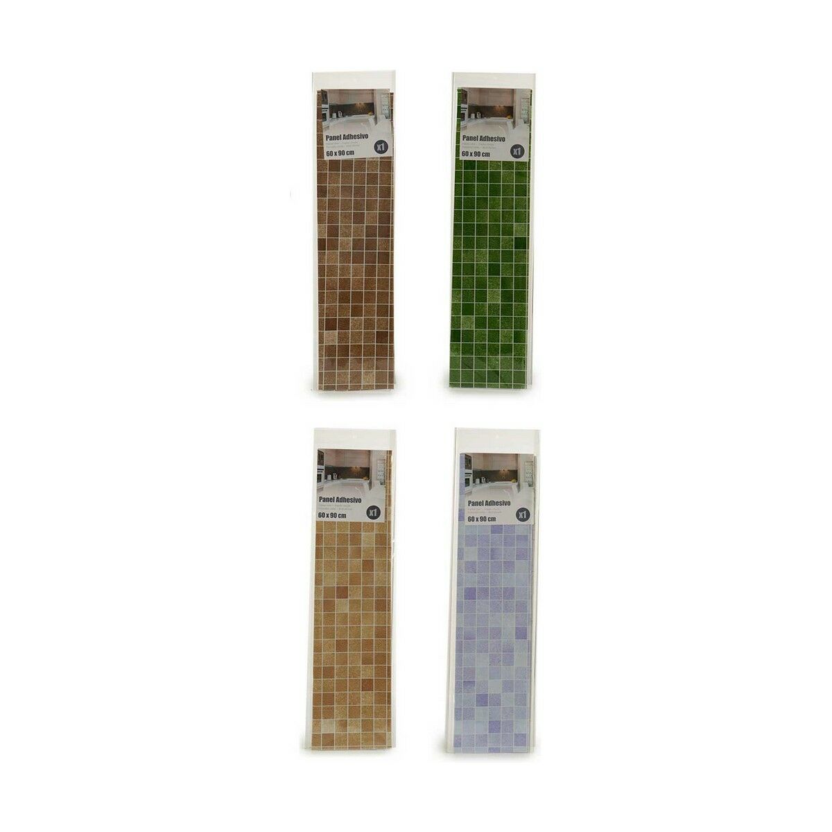 Papel adhesivo 60 x 90 x 1 cm Cuadrados (12 Unidades)