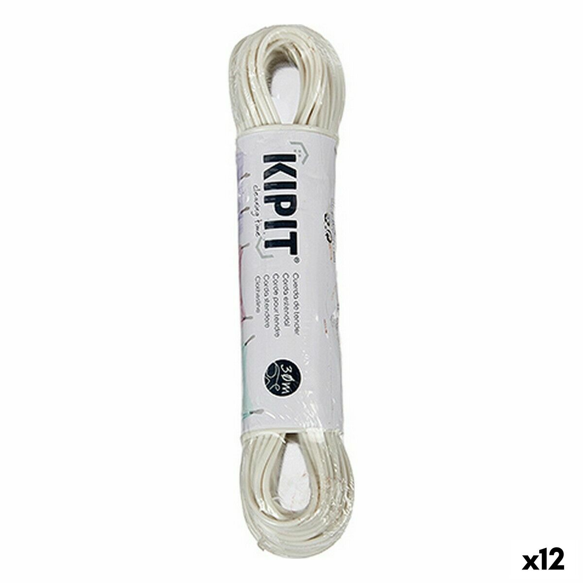 Cuerda para Tender Kipit Blanco PVC 30 m (12 Unidades)