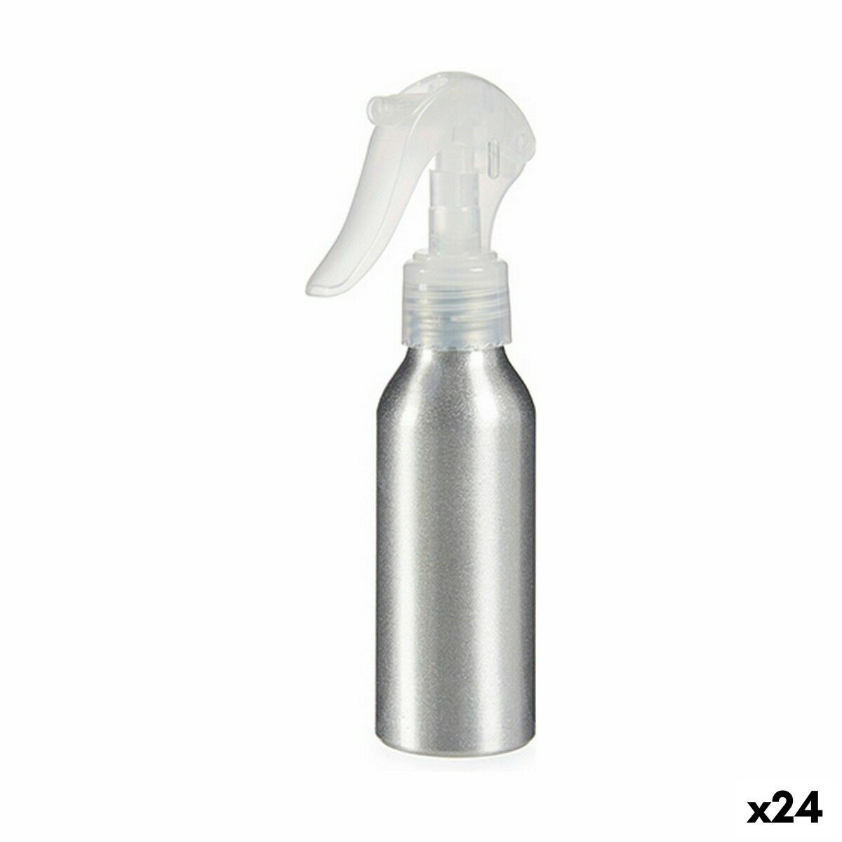 Pulverizador Berilo Blanco Negro Plateado Aluminio Polipropileno 100 ml (24 Unidades)