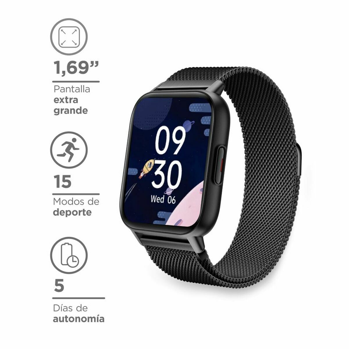 Smartwatch KSIX BXSW11N 1,7" 180 mAh Negro (Reacondicionado A)