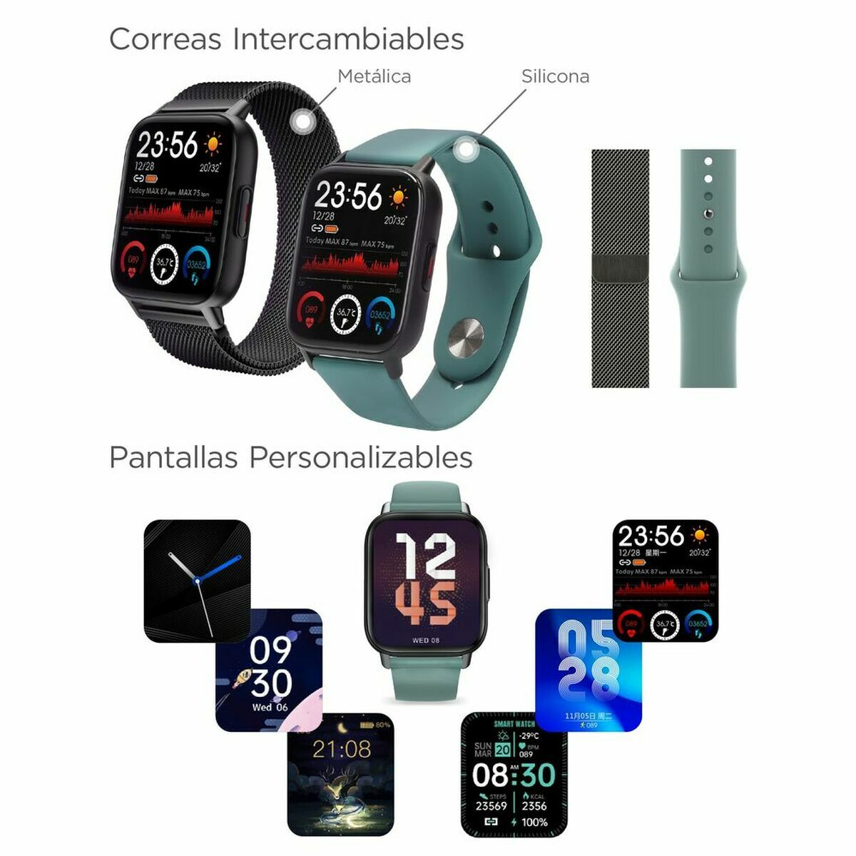 Smartwatch KSIX BXSW11N 1,7" 180 mAh Negro (Reacondicionado A)