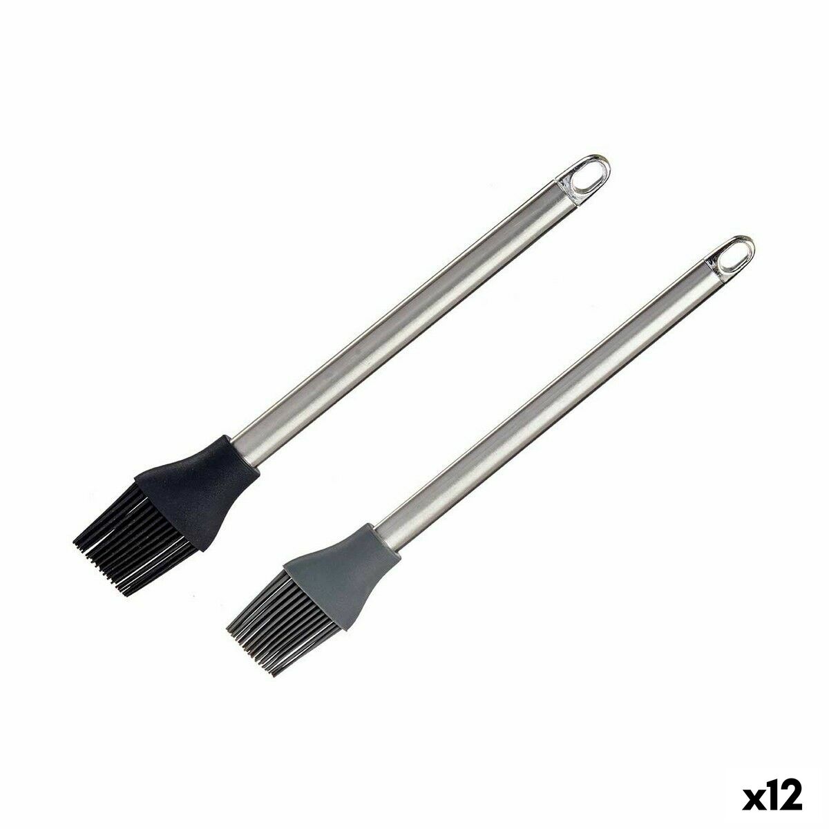 Pincel para Cocina Kinvara Silicona Acero Inoxidable 28 x 4,5 X 2 cm (12 Unidades)