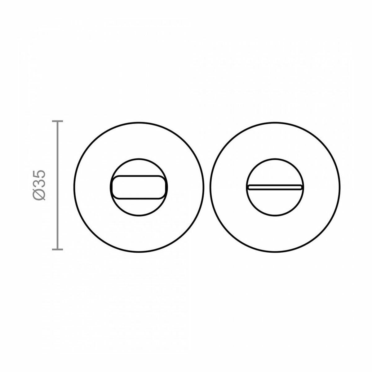 Muletilla para manilla EDM 85445 707 Aluminio Ø 35 mm