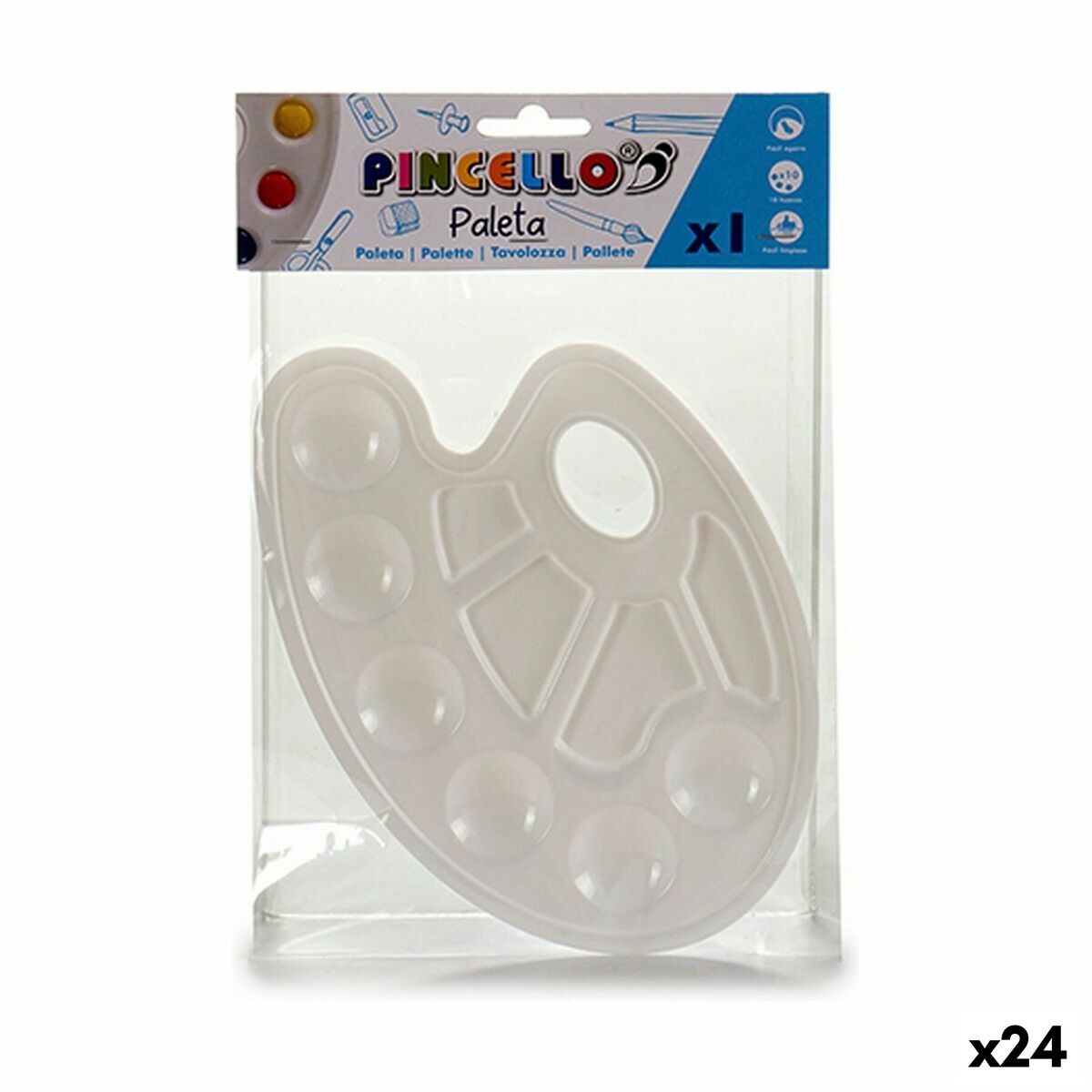 Paleta Pincello Blanco Plástico 19,5 x 1 x 26 cm (24 Unidades)