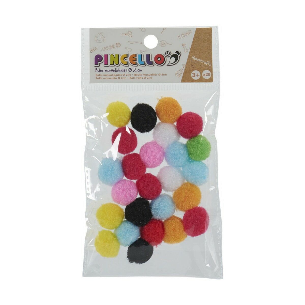 Material para Manualidades Pincello Bolas Multicolor Ø 2 cm 12 Unidades