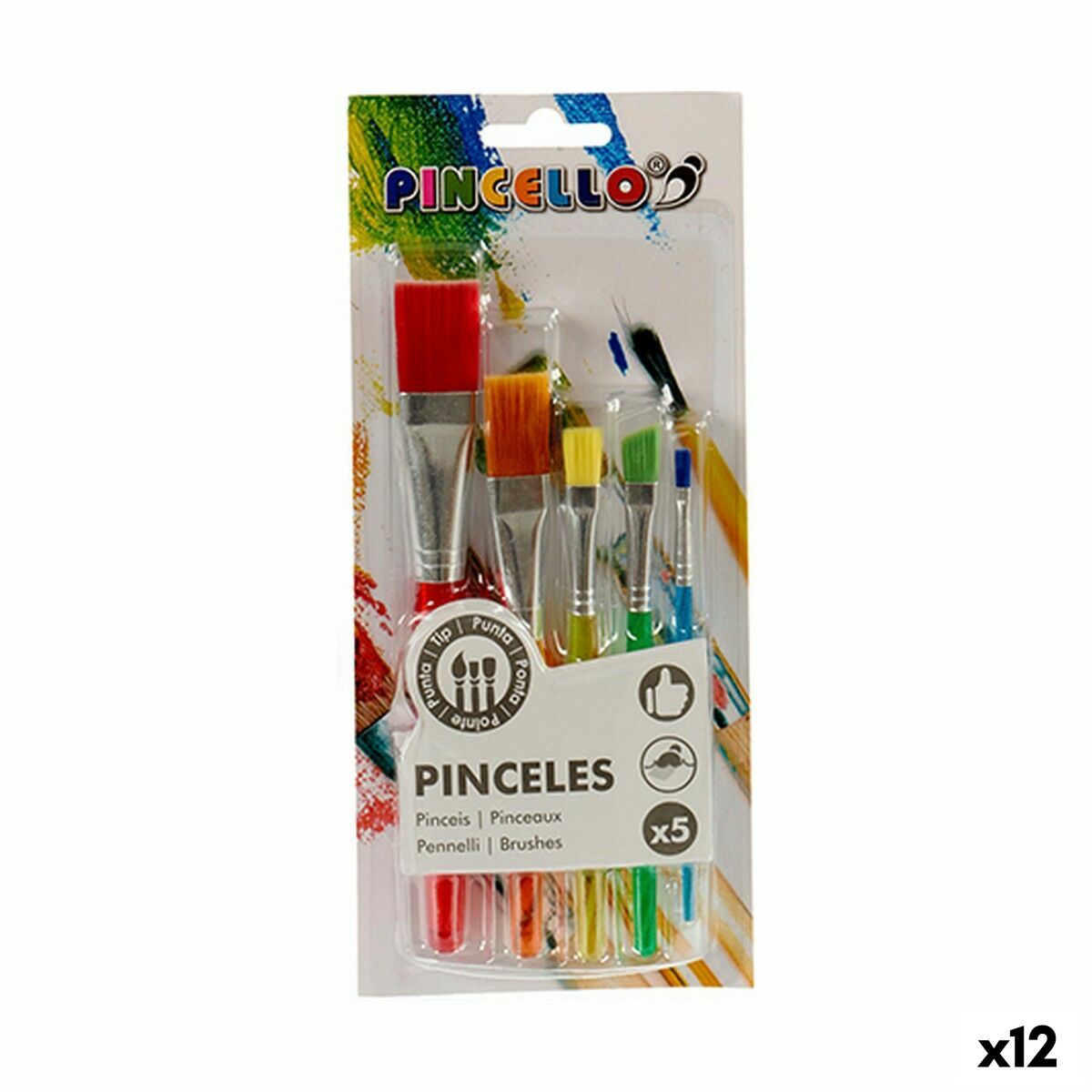 Pinceles Pincello Multicolor Set (12 Unidades)
