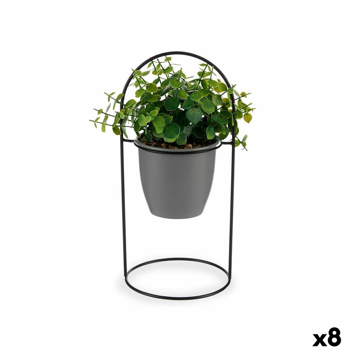 Planta Decorativa Ibergarden Metal Plástico Hojas Redonda 21 x 30 x 21 cm (8 Unidades)
