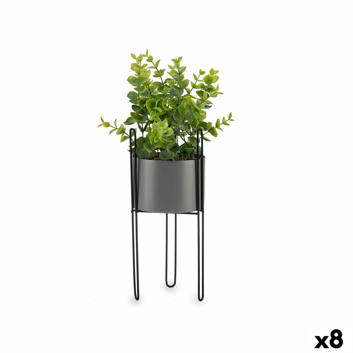 Planta Decorativa Ibergarden Metal Plástico Eucalipto 14 x 40 x 14 cm (8 Unidades)
