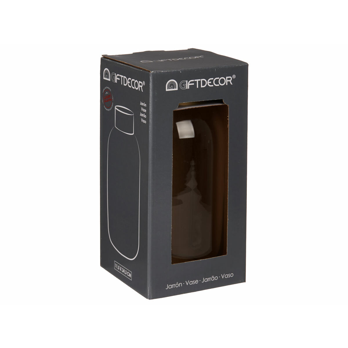 Jarrón Gift Decor Transparente Dorado Vidrio 11,5 x 24 x 11,5 cm (6 Unidades)