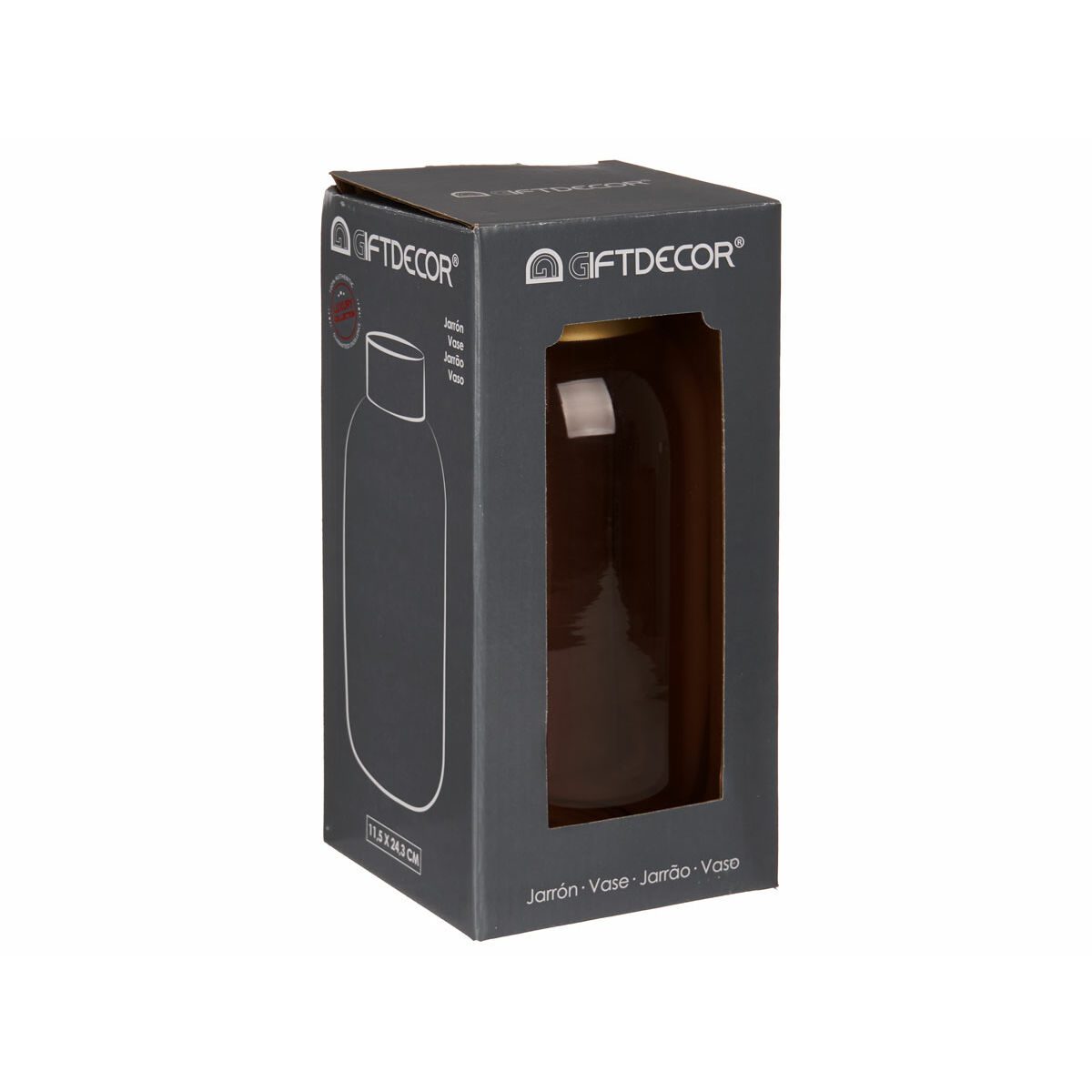 Jarrón Gift Decor Rosa Dorado Vidrio 11,5 x 24 x 11,5 cm (6 Unidades)