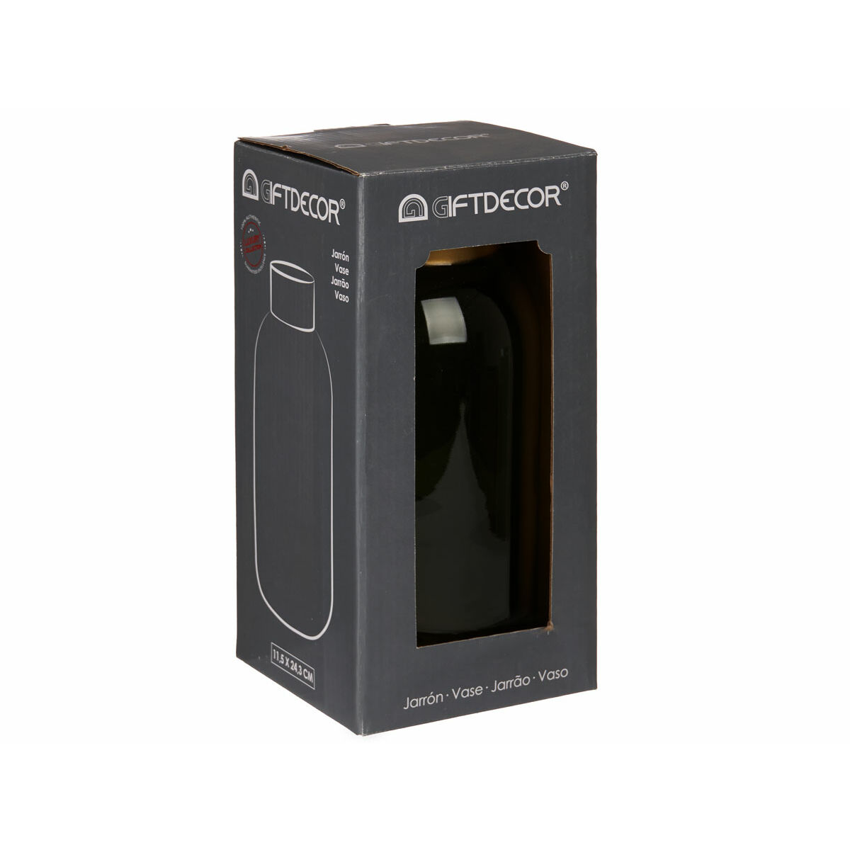 Jarrón Gift Decor Verde Dorado Vidrio 11,5 x 24 x 11,5 cm (6 Unidades)