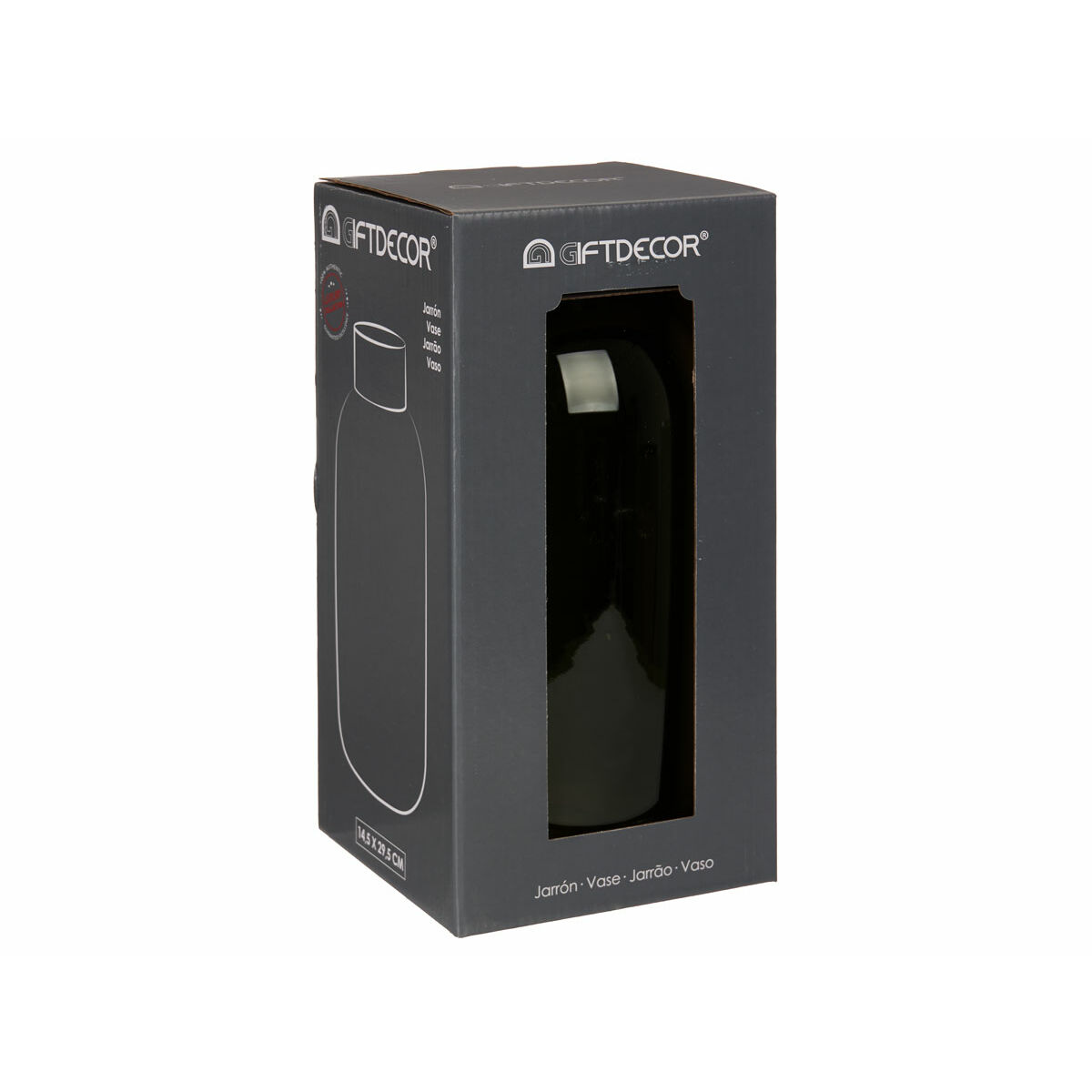 Jarrón Gift Decor Verde Dorado Vidrio 14,5 x 29,5 x 14,5 cm (6 Unidades)