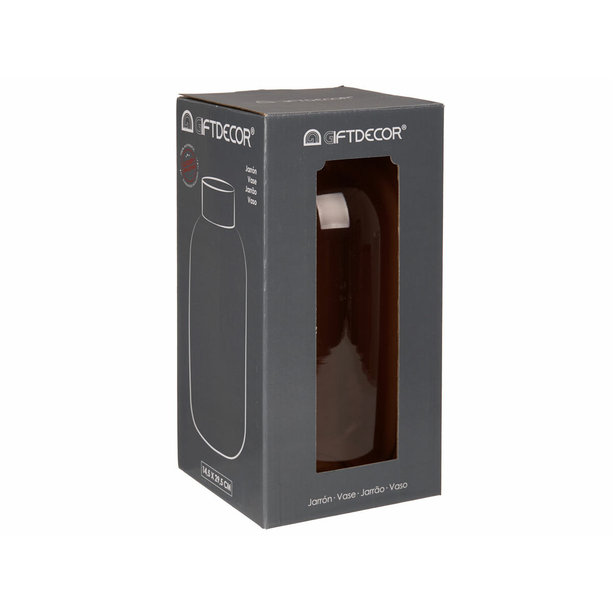 Jarrón Gift Decor Rosa Dorado Vidrio 14,5 x 29,5 x 14,5 cm (6 Unidades)