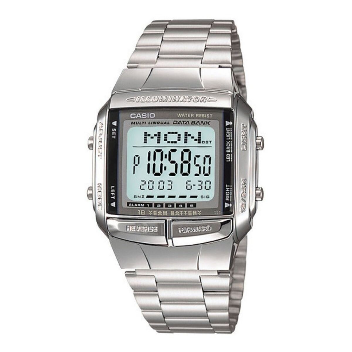 Reloj Hombre Casio DATABANK Plateado (Ø 38 mm)